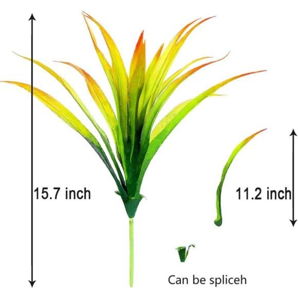 4pcs Artificial Fake Grass Plants Faux Fake Grasses Plastic Plant Greenery - Picture 3 of 5